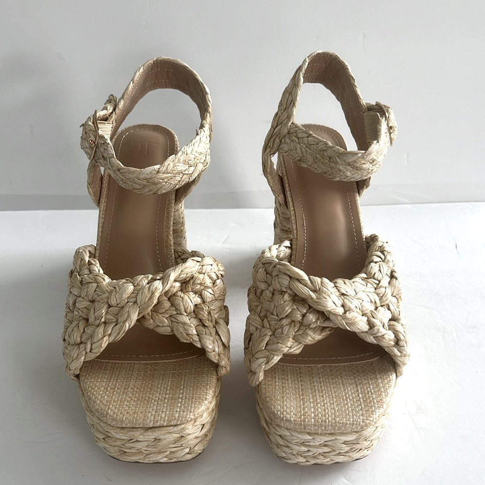 JustFab Women’s Rosalie Chunky Heel Espadrille Platform Sandals Shoes Size 11 - Picture 8 of 11